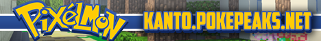banner for PokePeaks - Pixelmon Kanto Region server