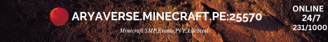 banner for AryaVerse SMP server