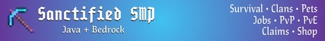 banner for Sanctified SMP server